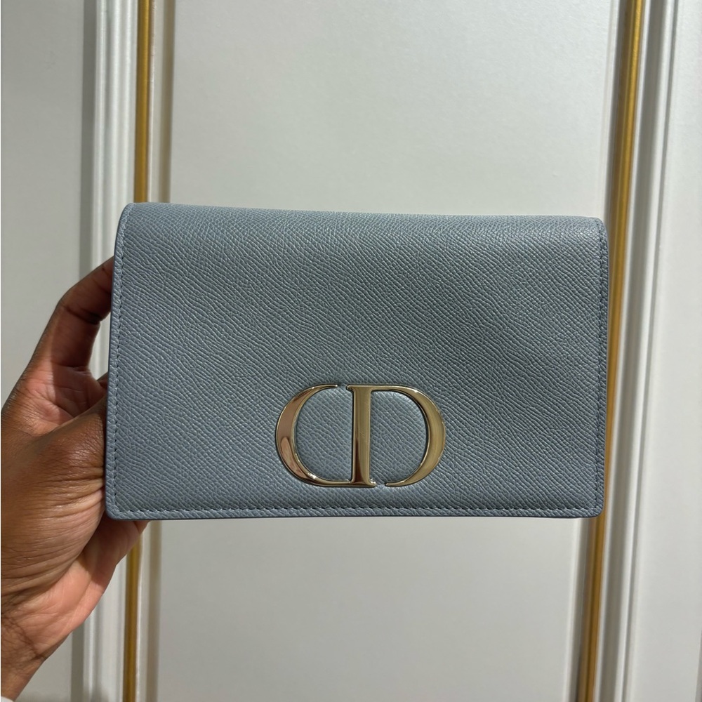 Dior Montaigne Wallet on Chain - Iron Blue